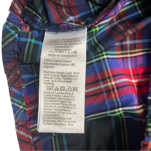 J. Crew Long Sleeve Cotton Poplin Pajama Set in Black Stewart Tartan - Picture 13 of 16